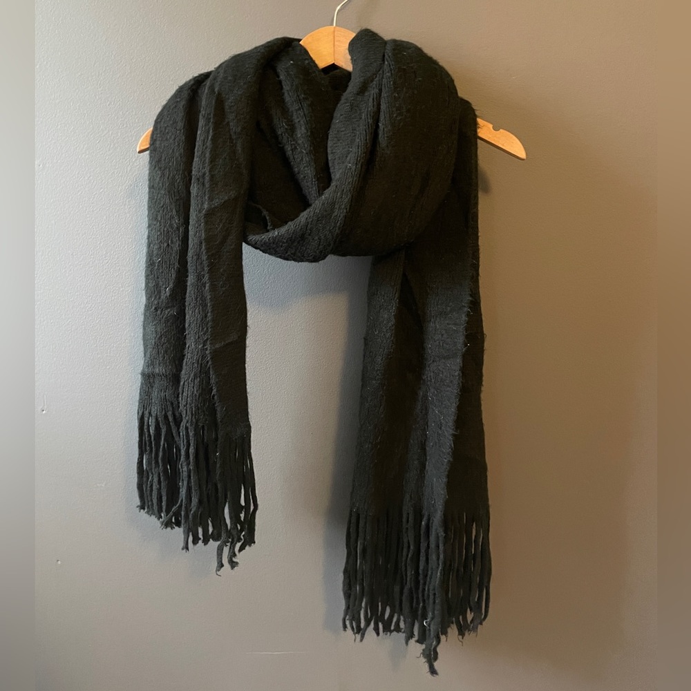 Black Fringe Scarf